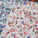 Detail mozaiky, která je ve skutečnosti složená ze stovek maličkých fotografií.