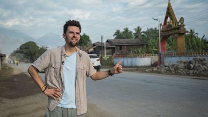 FOTO: Vašek Matějovský stopuje.