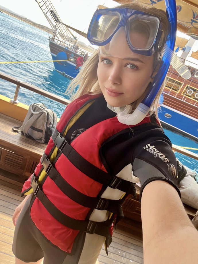 V Egyptě si vyzkoušela i šnorchlování. 