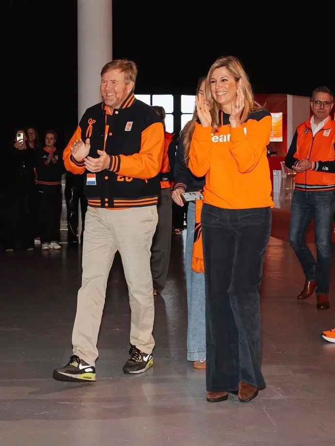 Král Vilém Alexandr Nizozemský s manželkou na olympijských hrách.