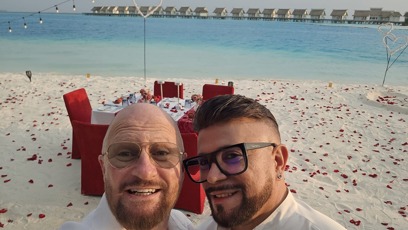 FOTO: Osmany Laffita oslavil Valentýn s partnerem na Maledivách.