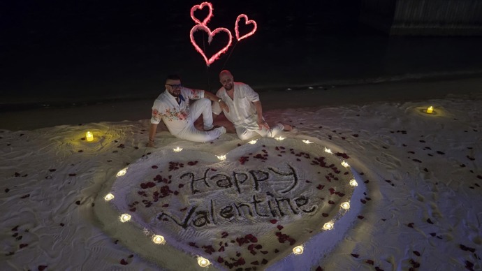 Osmany Laffita oslavil Valentýn s partnerem na Maledivách.