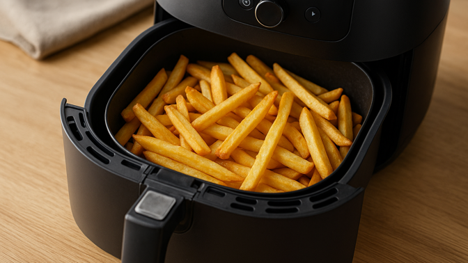 Křupavé hranolky z horkovzdušné fritézy: trik s namáčením