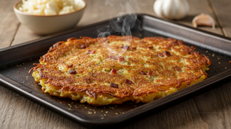 Křupavý jako od babičky, ale bez zbytečného tuku: Tento bramborák z trouby zmizí z plechu dřív, než stihne vystydnout