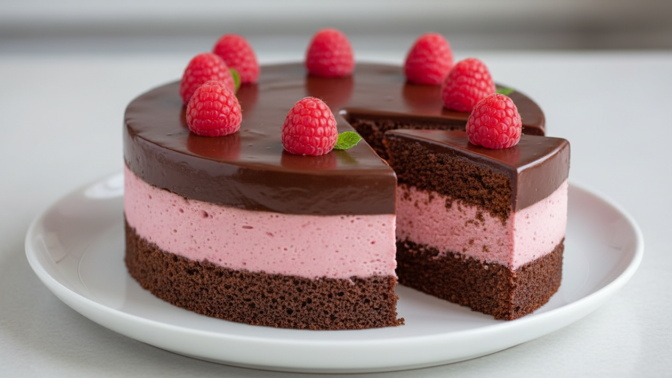 Pudinkový dort s malinami a čokoládou – recept na slavnostní dezert