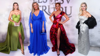 Nejkrásnější šaty z Plesu v Intru: Lucie Borhyová zářila v královsky modré, Sandra Pospíšilová v barvě roku 2026