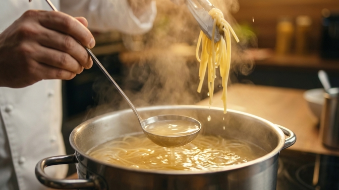 Jak zahustit omáčku bez mouky? Stačí použít vodu z těstovin