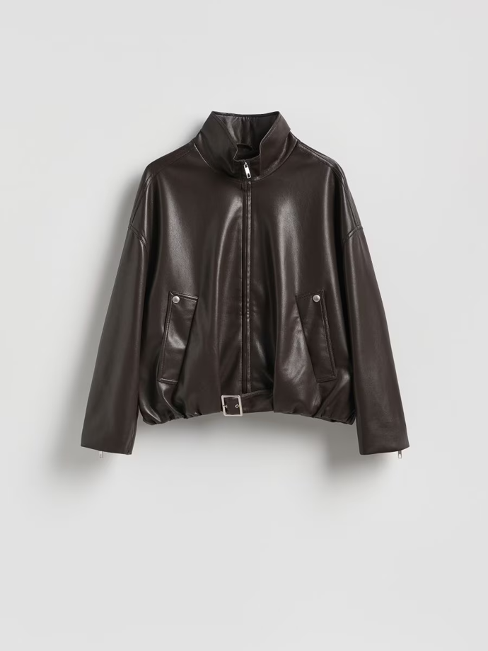 Bunda se stojáčkem z napodobeniny kůže, Reserved, 1599 Kč