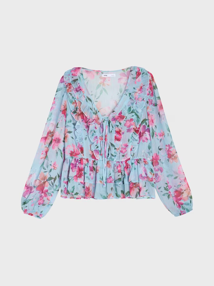 Poloprůhledná halenka s květinovým vzorem, Sinsay, 259 Kč