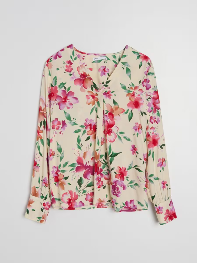 Květovaná halenka s vysokým podílem viskózy, Sinsay, 179 Kč