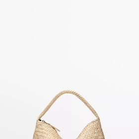 Malá kožená kabelka na rameno se zapletením, Massimo Dutti, 4599 Kč