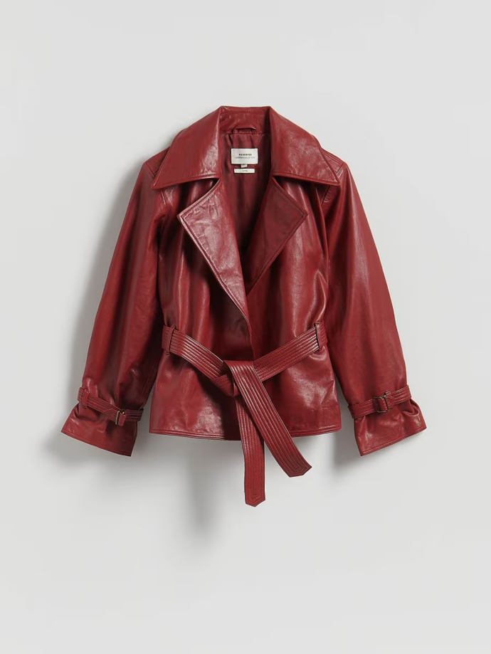 Kožená bunda s límcem, Reserved,
4 999 Kč