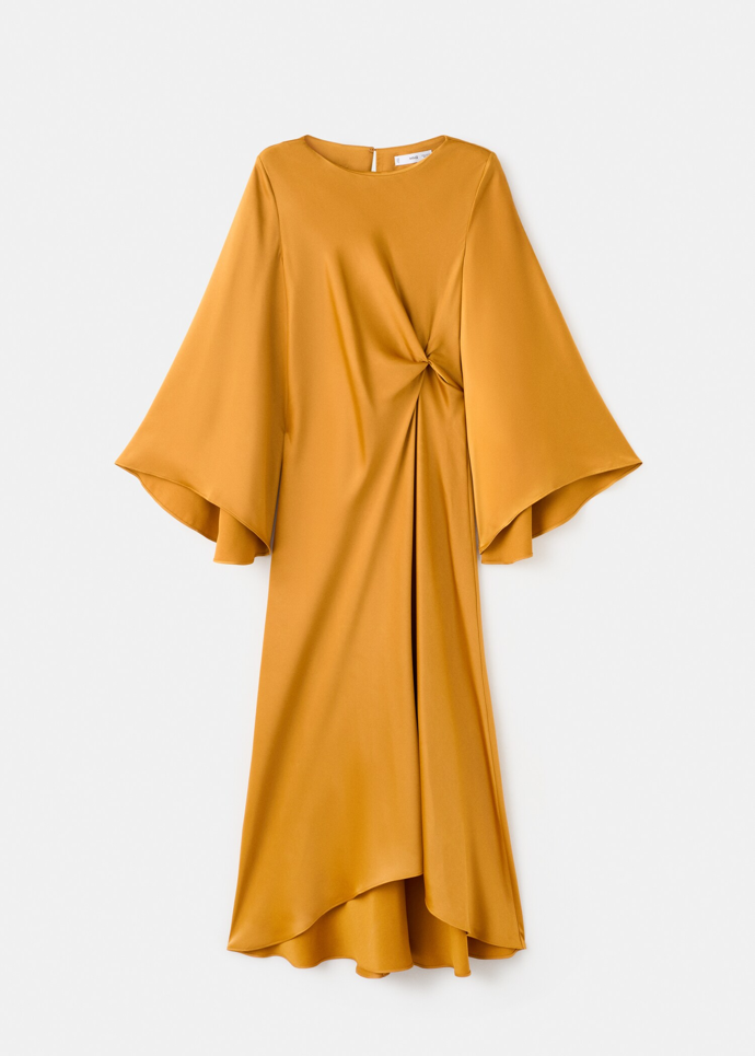 Saténové šaty s nabíráním, Mango, 1999 Kč