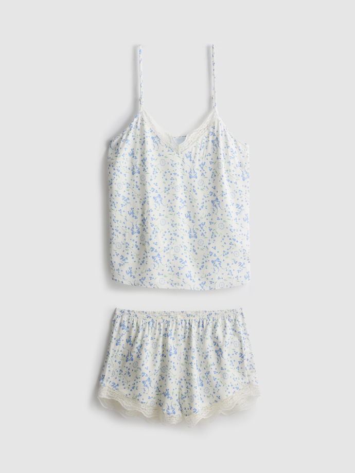 Květované krajkové pyžamo, Primark, 520 Kč