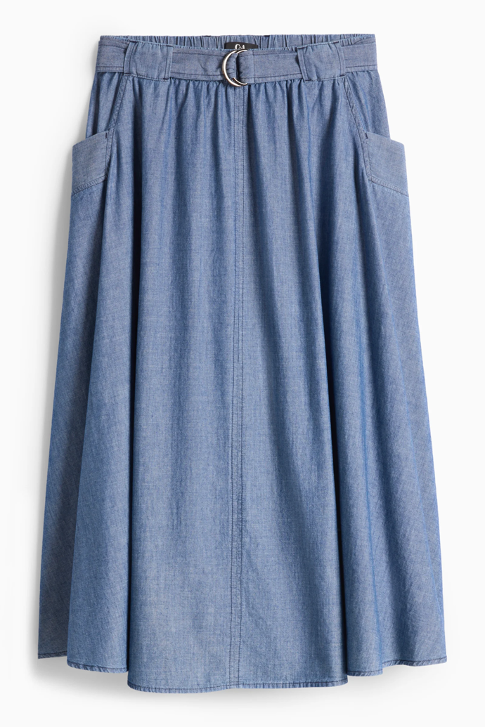 Sukně s páskem, C&A, 698 Kč