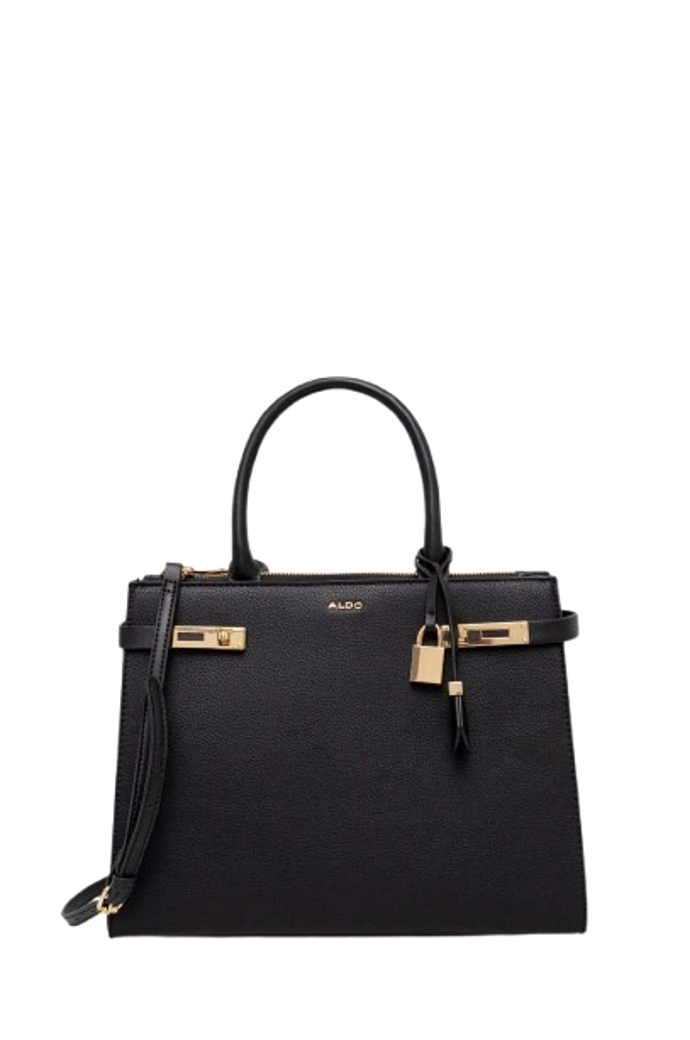 S páskem bude skvěle ladit i kabelka se zlatými detaily. Tento model má v nabídce značka Aldo za 1769 Kč.