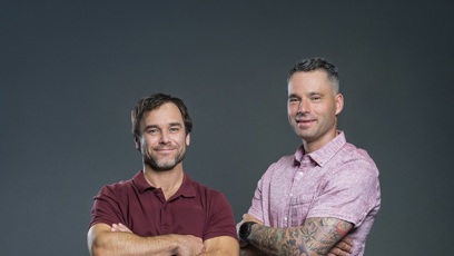 FOTO: Vavřinec Hradilek s cyklistou Tomášem Slavíkem.