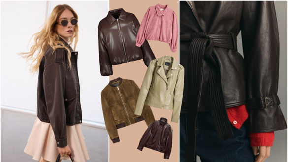 Nejkrásnější bundy s koženým vzhledem na jaro 2026: Barvy čokolády v lesklé i semišové verzi budou slušet všem