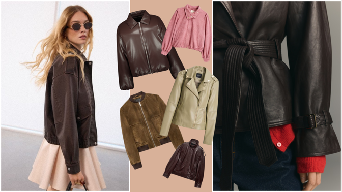 Nejkrásnější bundy s koženým vzhledem na jaro 2026: Barvy čokolády v lesklé i semišové verzi budou slušet všem
