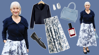 Takhle vypadá dokonalý jarní outfit pro starší dámy: Helen Mirren oblékla vintage svetřík s rafinovanou sukní