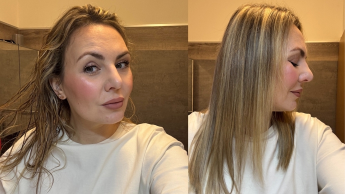 Krásné hladké vlasy za pár minut, a to z mokrých vlasů, mi vytvořil Dyson Airstrait. 