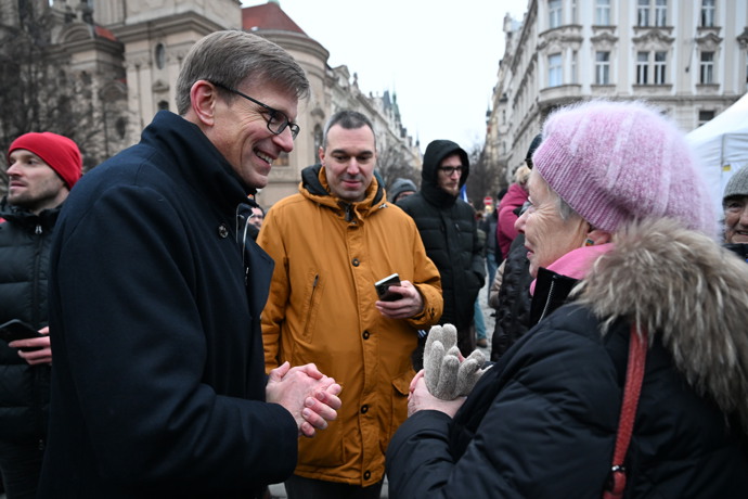 Na demonstraci dorazil také předseda ODS Martin Kupka.