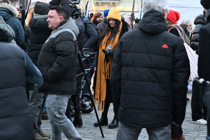 Jitka Čvančarová během demonstrace.