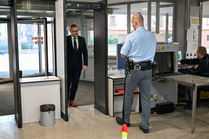 Jan Souček u Obvodního soudu pro Prahu 4.