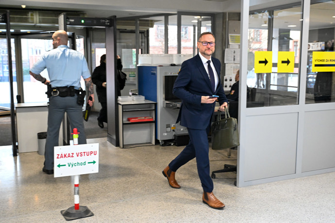 Jan Souček u Obvodního soudu pro Prahu 4.