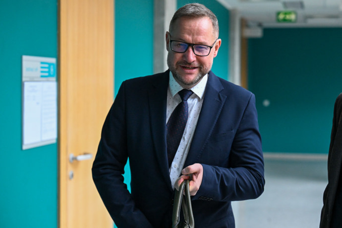 Jan Souček u Obvodního soudu pro Prahu 4.