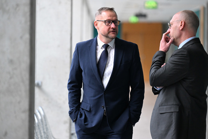 Jan Souček u Obvodního soudu pro Prahu 4.