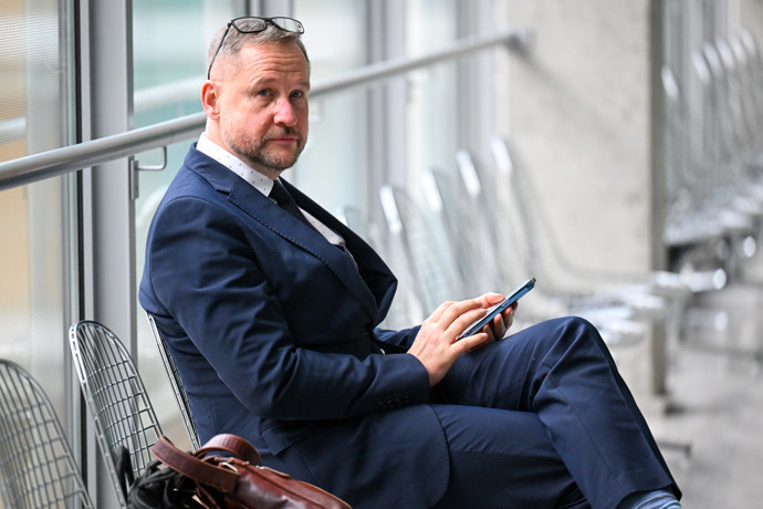 Jan Souček u Obvodního soudu pro Prahu 4.