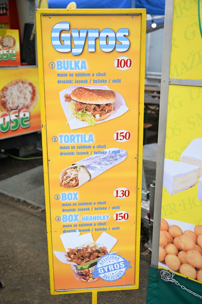 Gyros vás vyjde na stopadesát korun. 