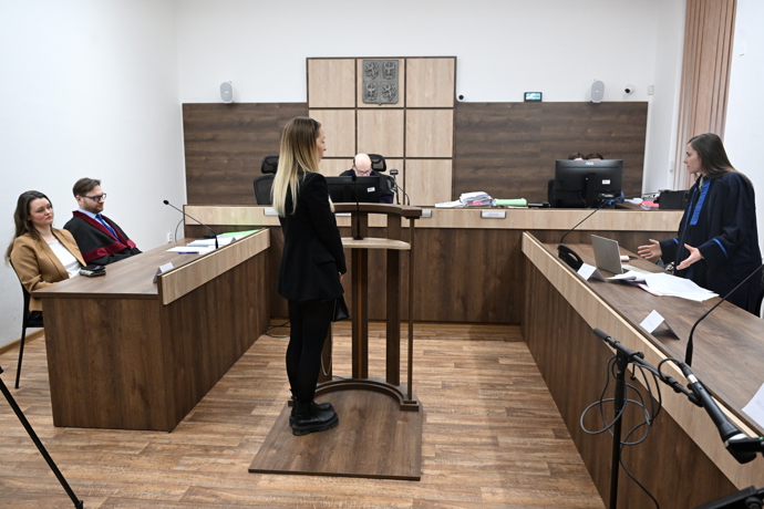 Erika Eliášová během výpovědi. 