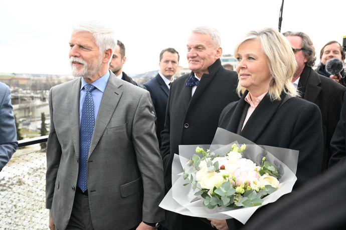 Petr Pavel a Eva Pavlová na návštěvě Prahy.