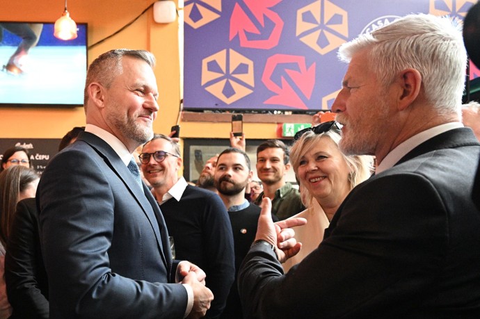 Manželé Pavlovi se setkali i se slovenským prezidentem Peterem Pellegrinim. 