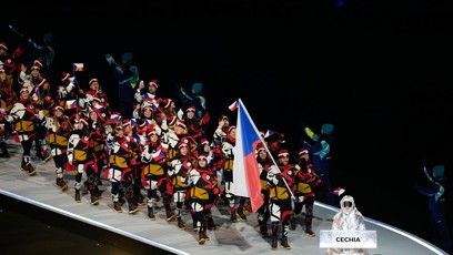 FOTO: Česká reprezentace během zahajovacího ceremoniálu v San Siru.