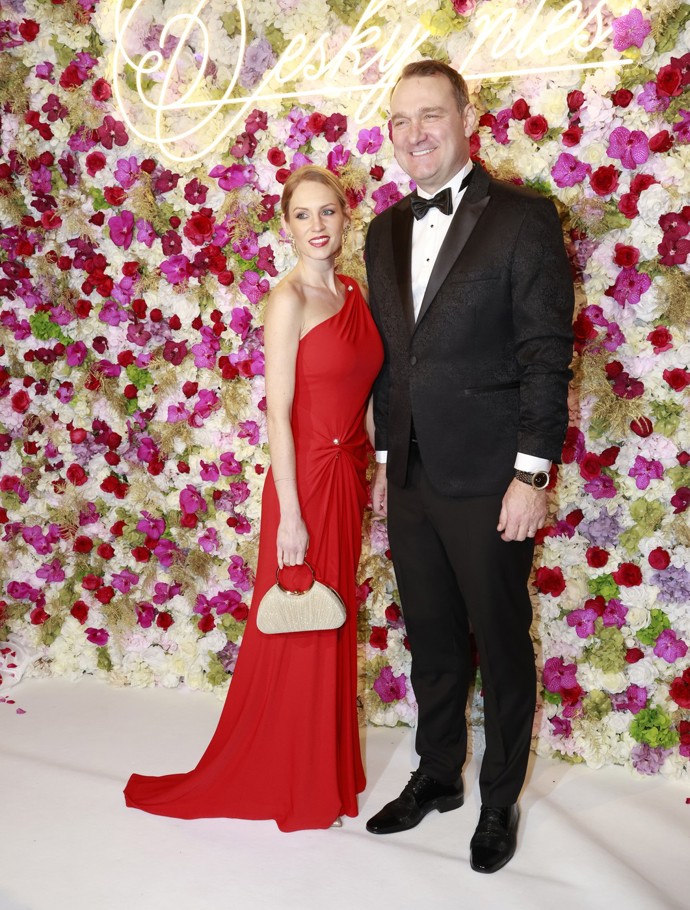 Radim Fiala s manželkou na Českém plese.