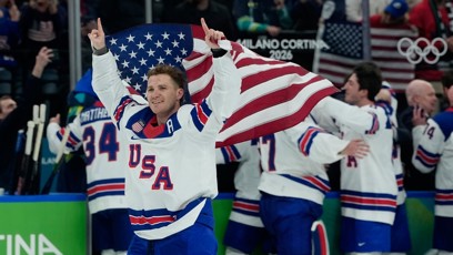 FOTO: Amerika porazila Kanadu 2:1 v prodloužení.