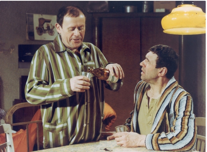 snímek z filmu Zítra budeme chytřejší, staroušku (Karel Augusta, František Peterka)