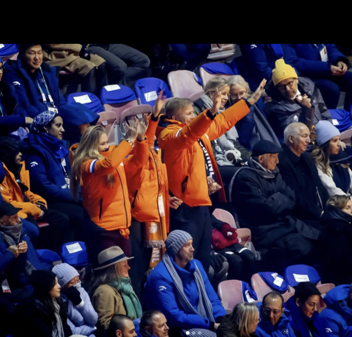 Král Vilém Alexandr Nizozemský s manželkou na olympijských hrách.