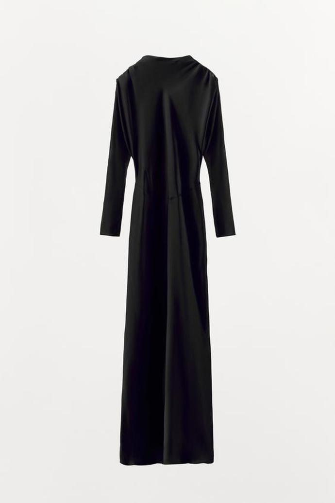 Saténové šaty s řasením, Zara, 2299 Kč