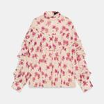 Blůza s květinovým potiskem a volány, Zara, 849 Kč