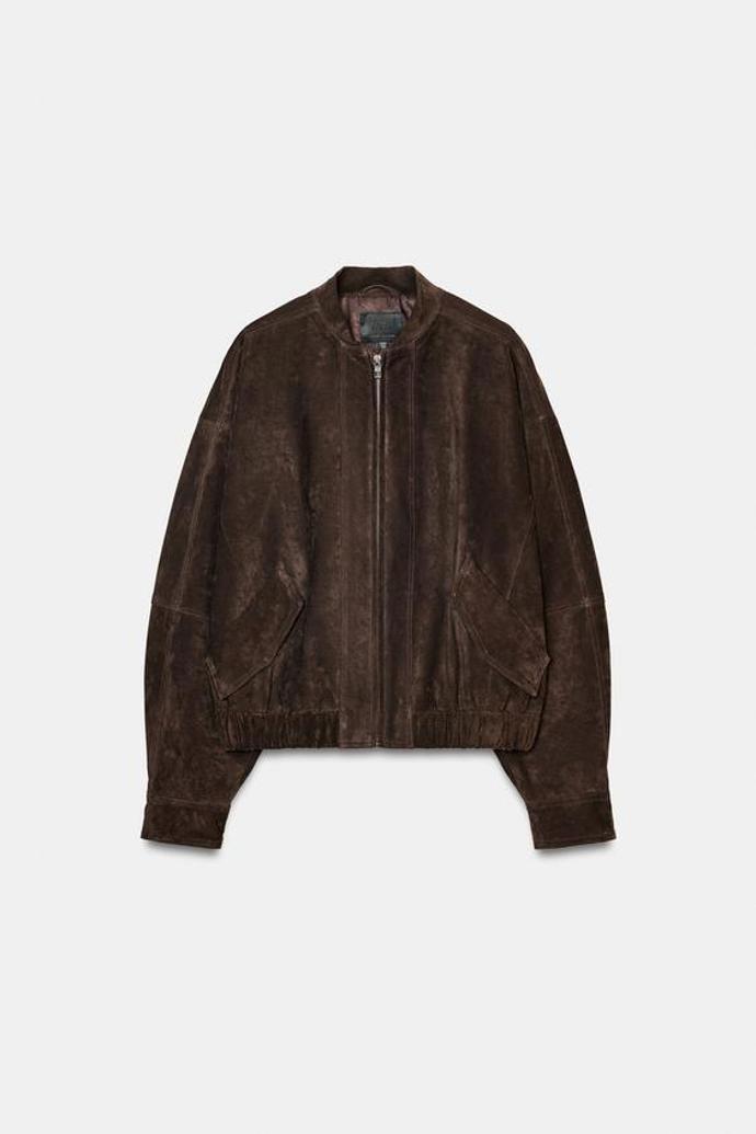 Semišová bomber bunda, Zara, 4 299 Kč