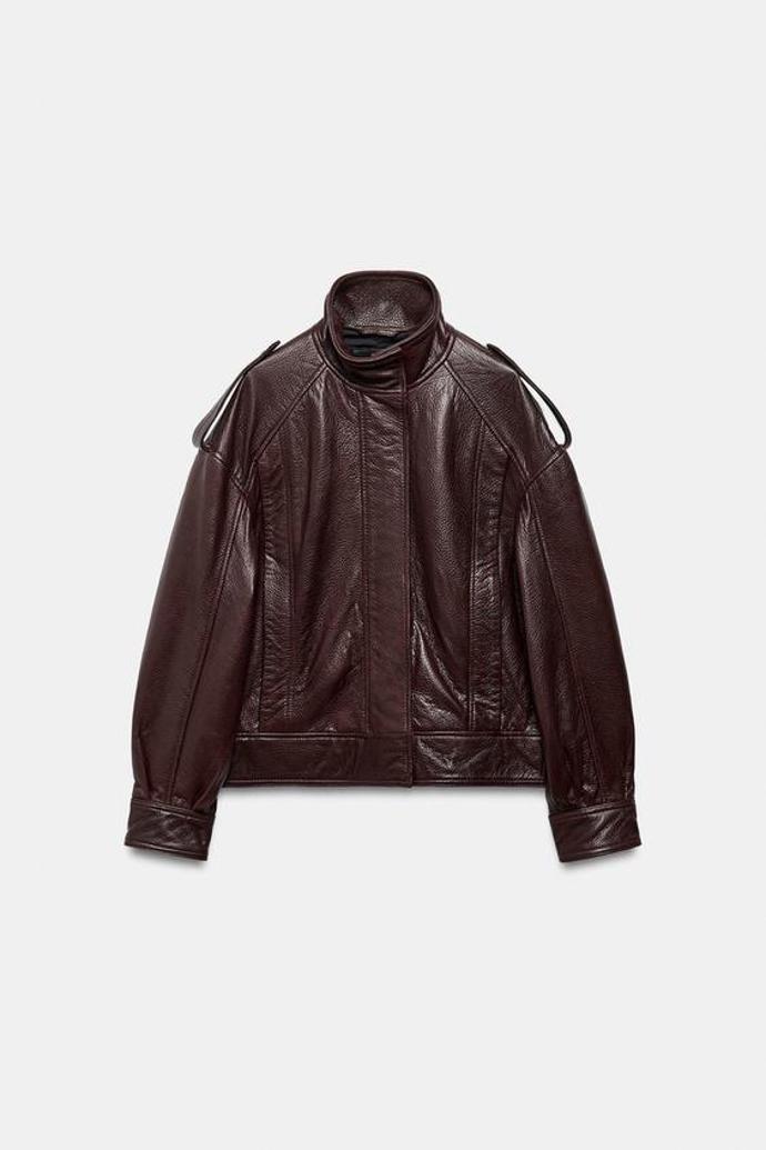 Kožená bomber bunda, Zara, 5 599 Kč