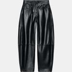 Kožené kalhoty barrel, Zara, 4299 Kč