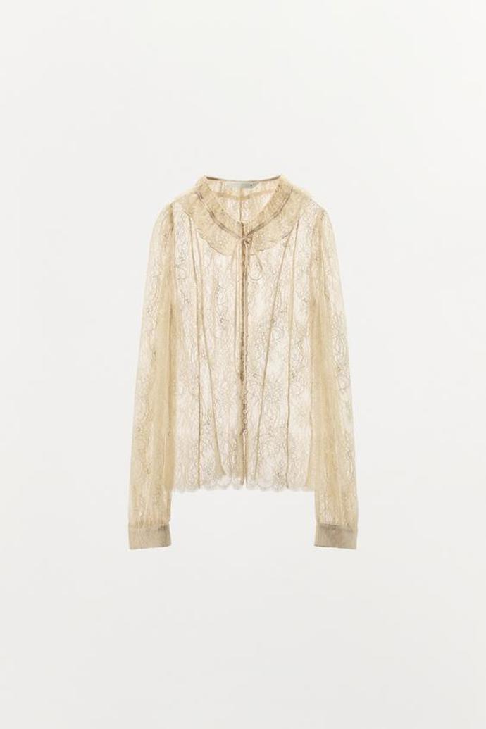 Krajková košile s knoflíky, Zara, 999 Kč