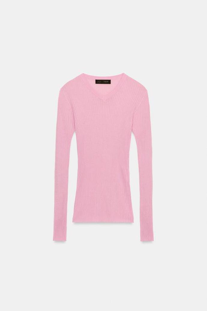 Svetr z žebrovaného úpletu, Zara, 649 Kč