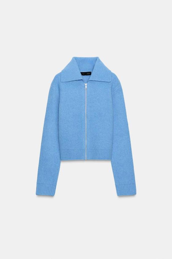 Úpletová bunda se zipem, Zara, 999 Kč