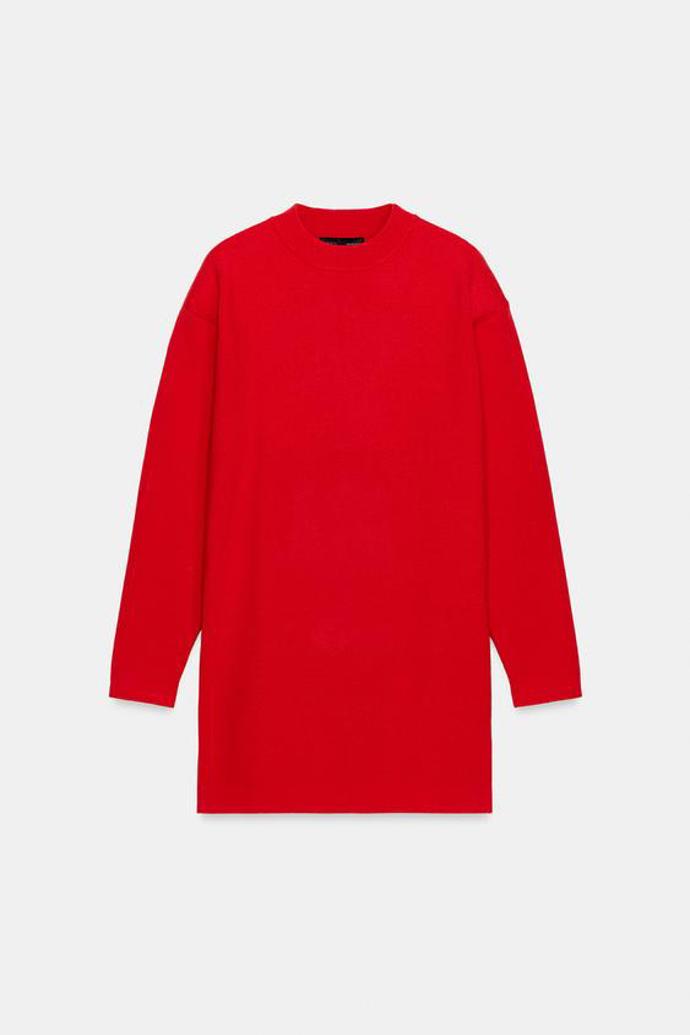 Úpletové šaty se spadnutými rameny, Zara, 999 Kč